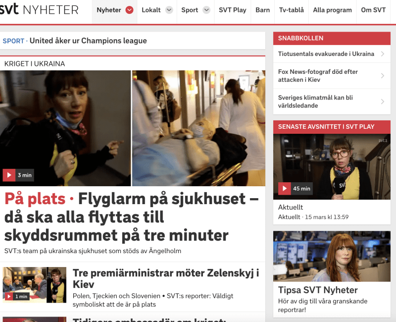 Švédská veřejnoprávní televize SVT (web)