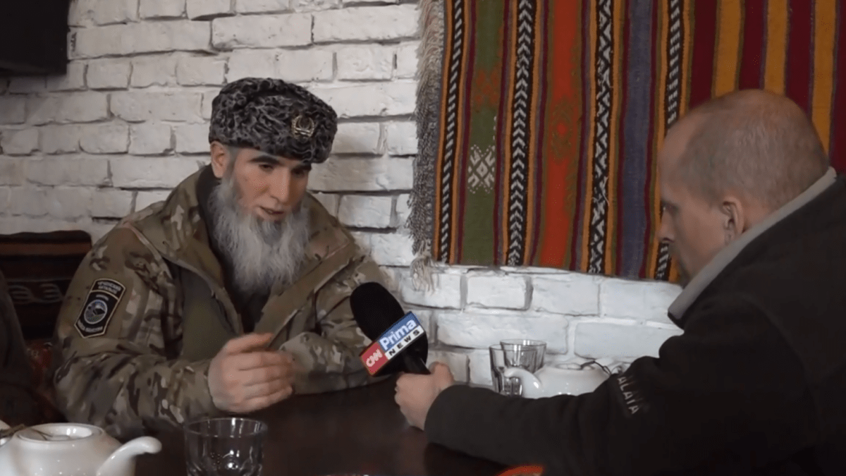Muslim Čeberlojevský, velitel čečenského praporu Šejka Mansúra (17. 3. 2022)