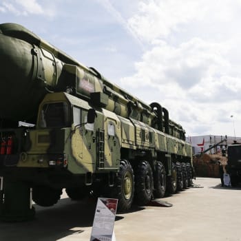 Mezikontinentální balistická střela Topol RS-12m v Moskvě (23. 8. 2020)