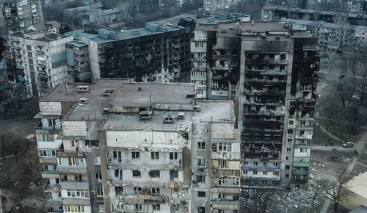 Následky ruského ostřelování ve městě Mariupol (18.3.)