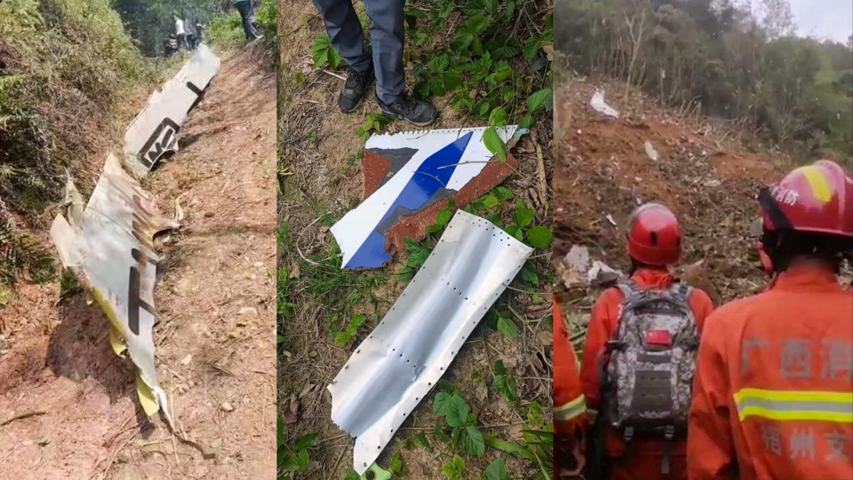 Záchranáři objevili trosky zříceného letadla na jihu Číny.