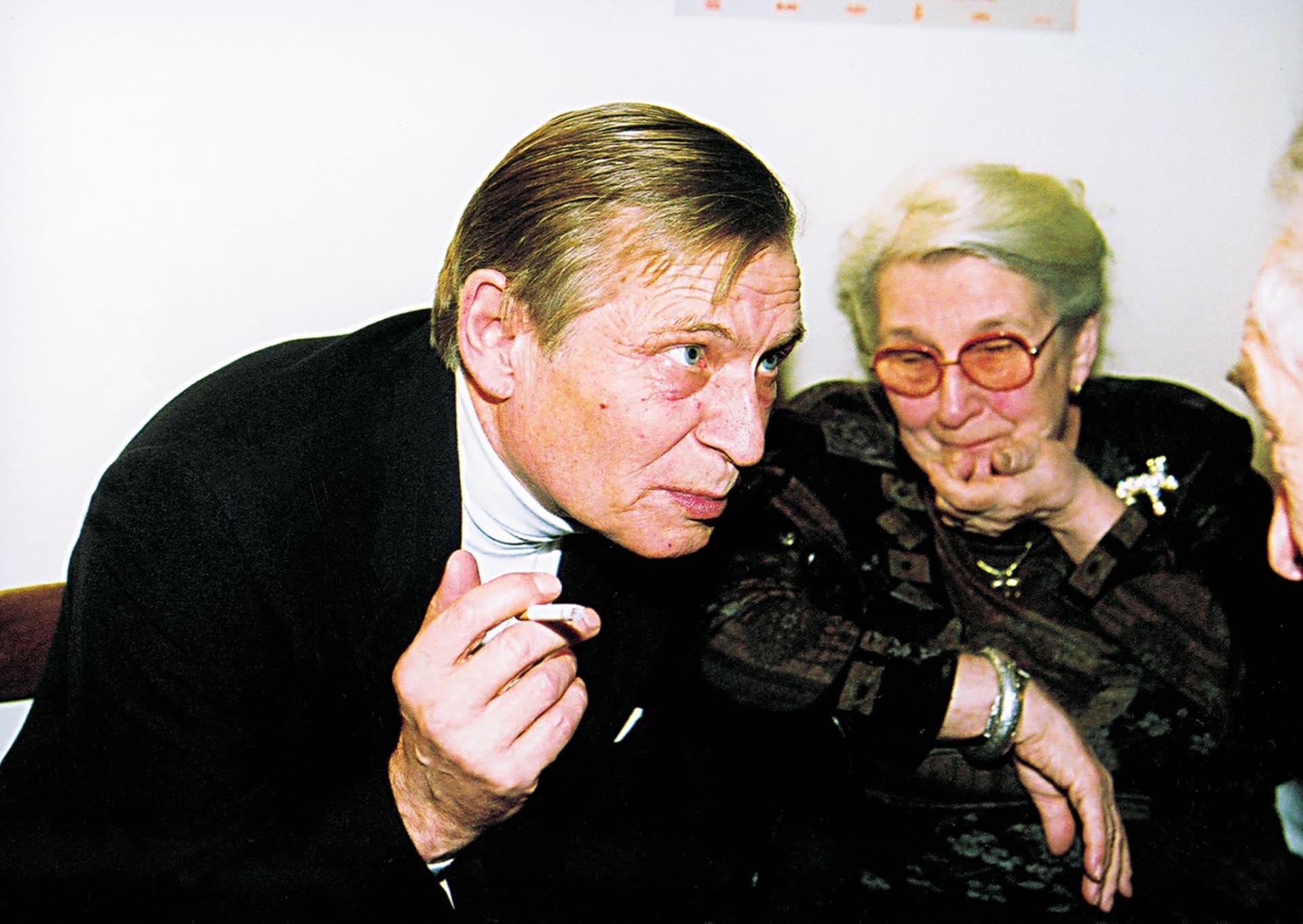 Herec Jiří Kodet s kolegyní Stellou Zázvorkovou na snímku z roku 2000