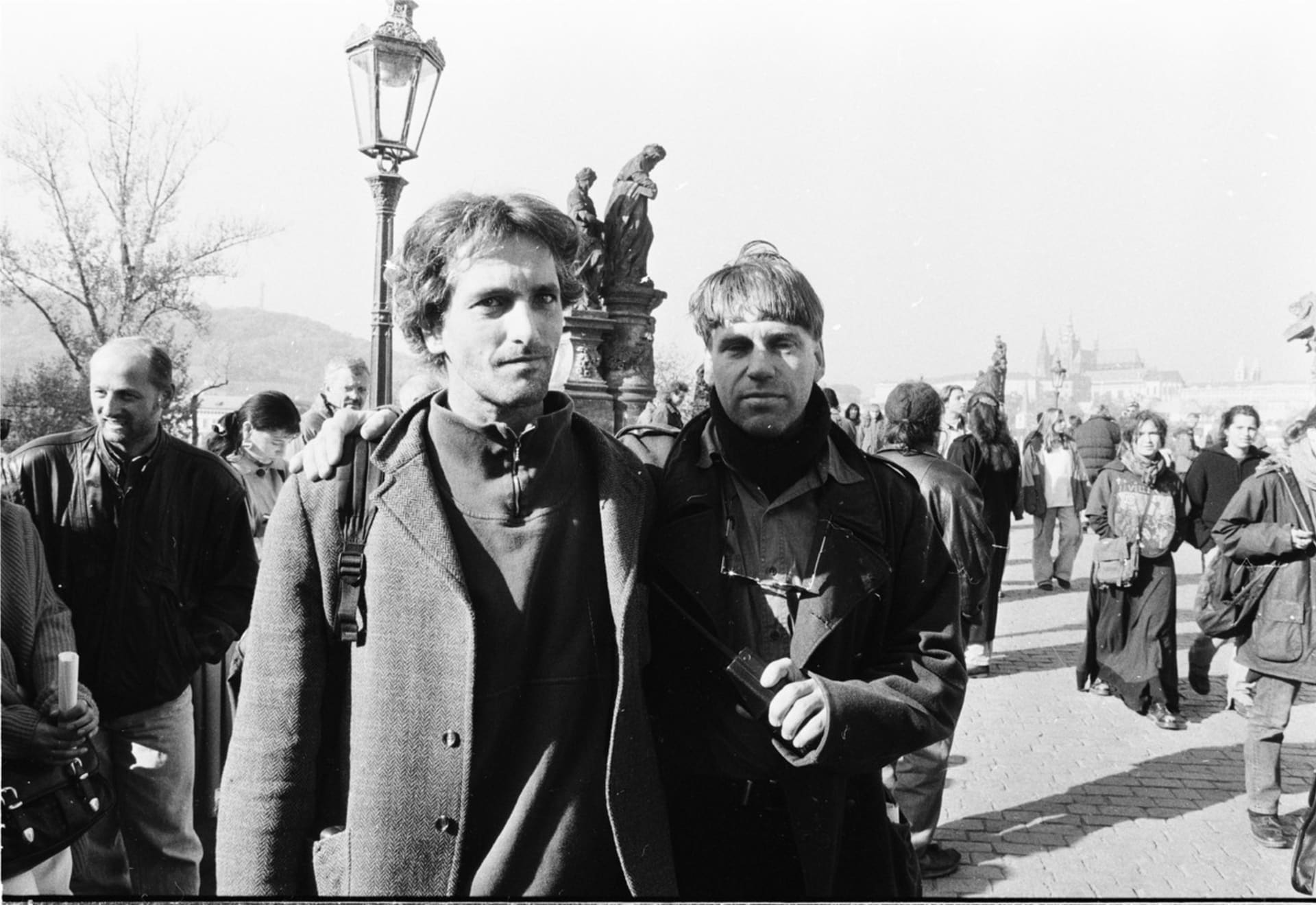 Tomáš Hanák a Tomáš Vorel, natáčení filmu Kamenný most (1995)