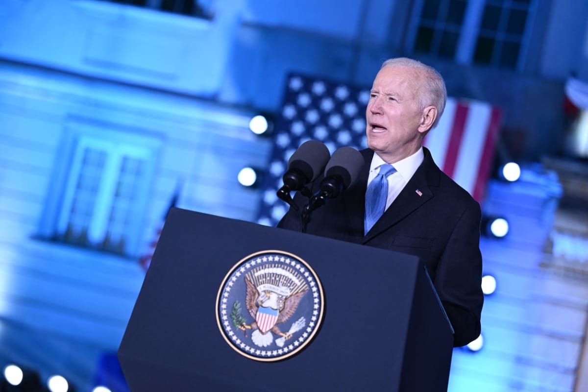 Americký prezident Joe Biden během projevu ve Varšavě