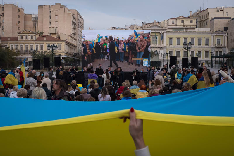 Charitativní akce na podporu Ukrajiny v Athénách