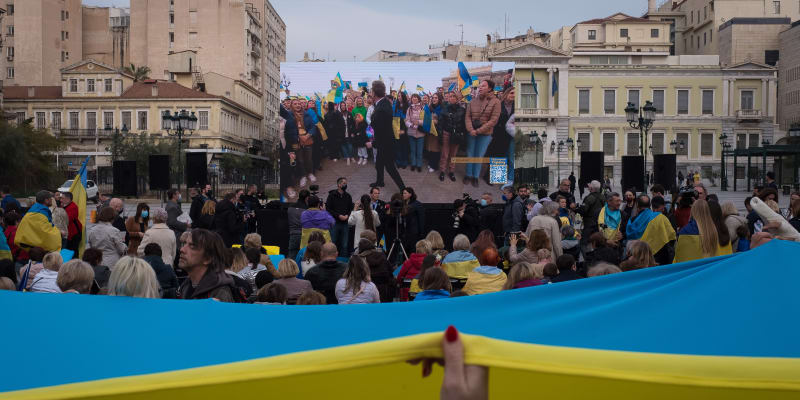 Charitativní akce na podporu Ukrajiny v Athénách