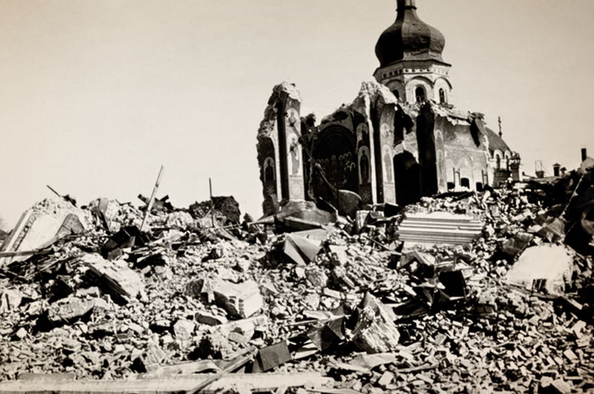 Ukrajinský Kyjev po dobytí wehrmachtem v létě 1941