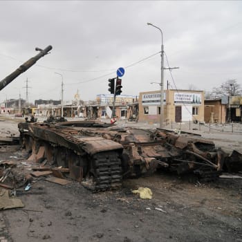 Zničený ruský tank (26. března 2022)