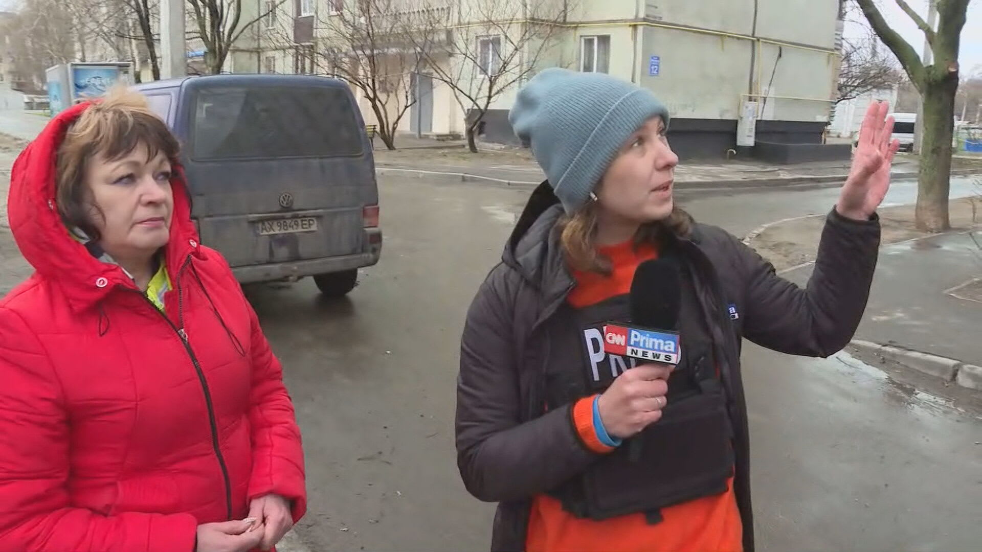 Reportérka CNN Prima NEWS Darja Stomatová v ostřelovaném Charkově