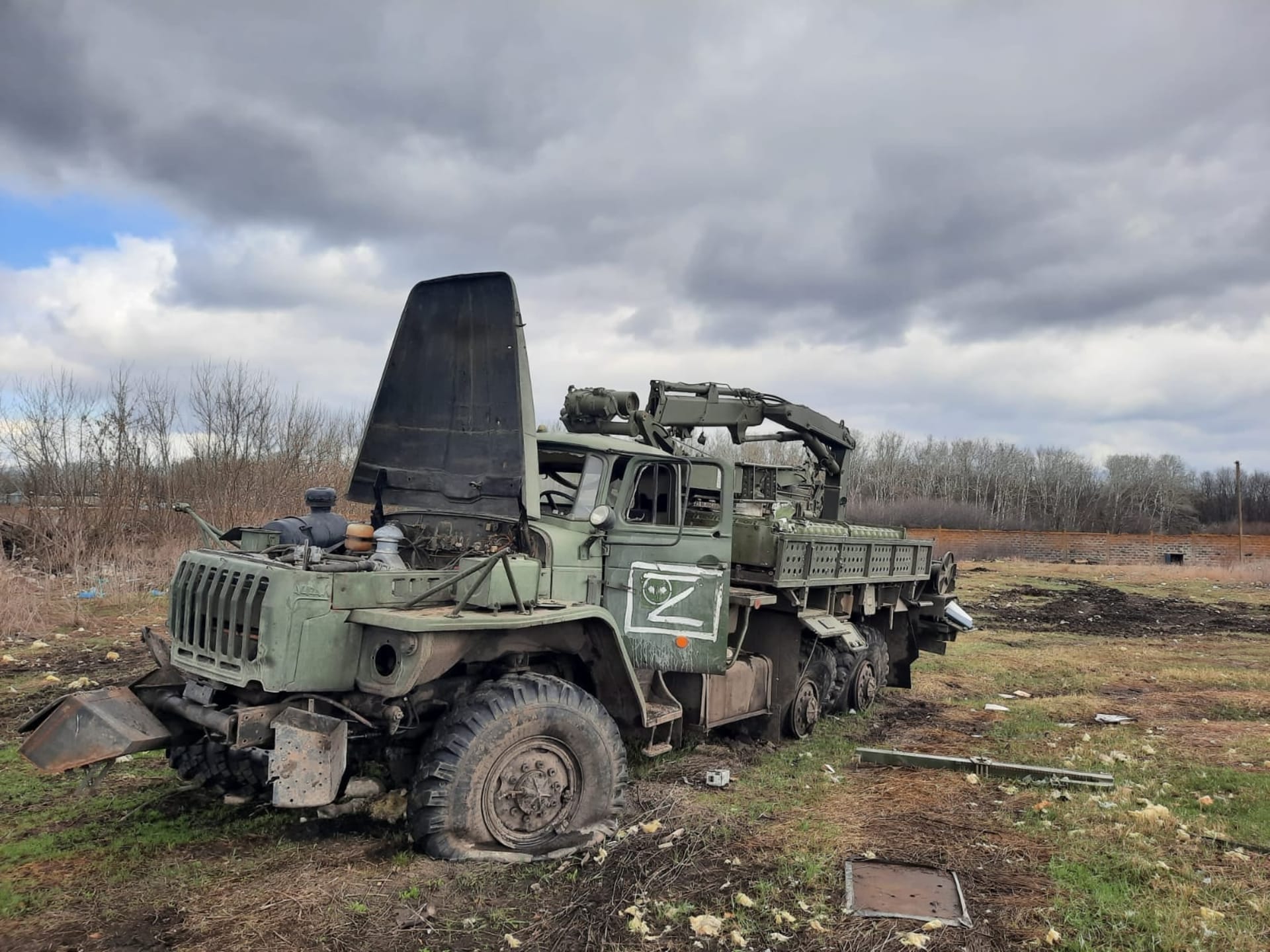 Zničené ruské vozidlo