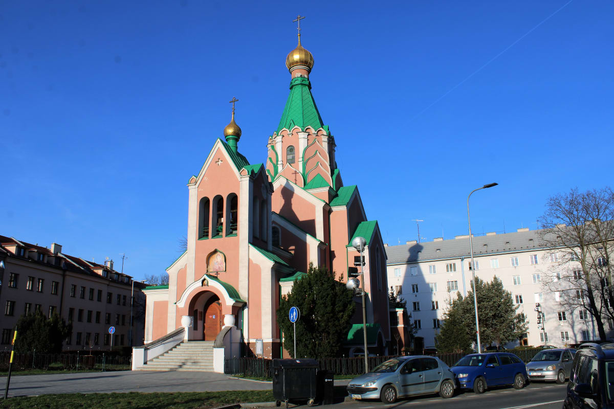 Pravoslavný kostel sv. Gorazda v Olomouci vyprojektoval ukrajinský architekt Vsevolod Kolomackij.