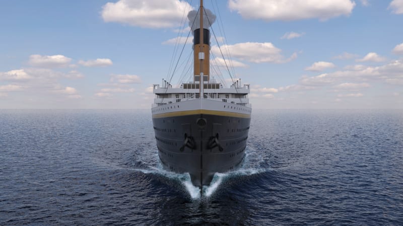 Grafika slavné lodi Titanic z dílny CNN Prima NEWS k výročí 110 let od spuštění lodi na vodu.