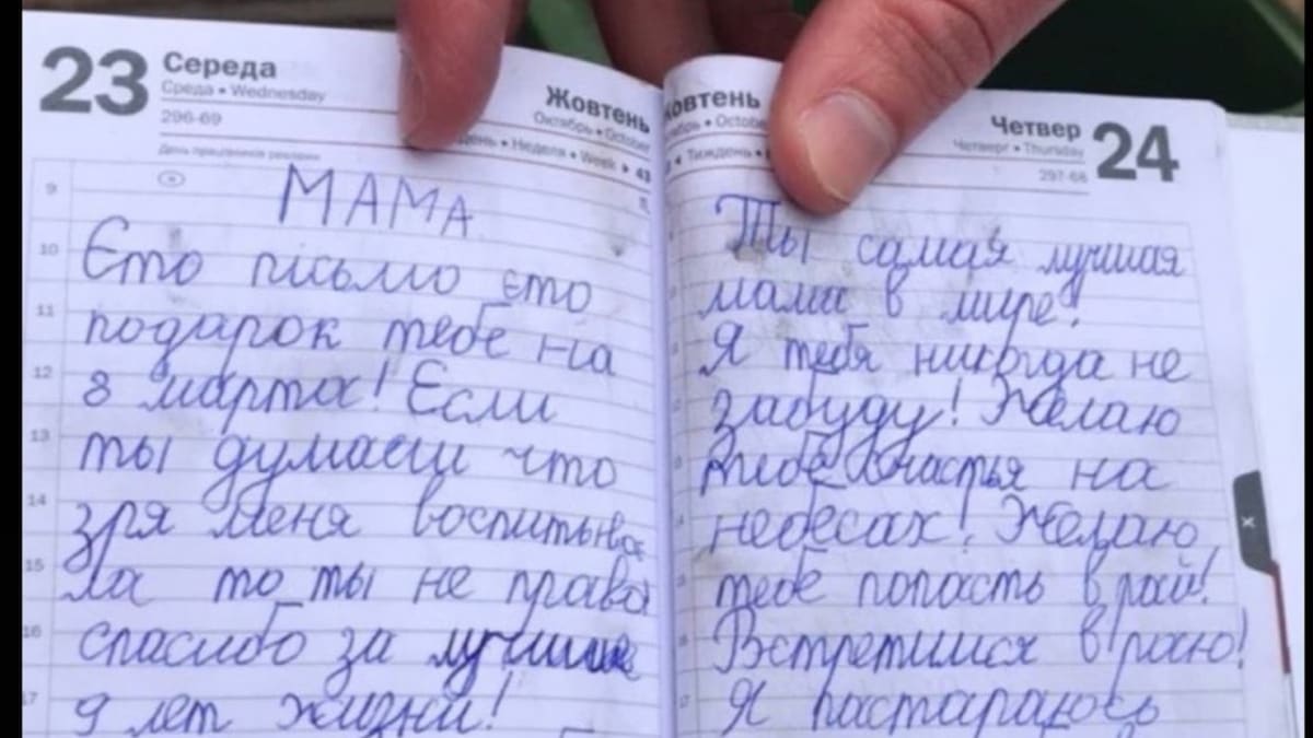 9letá ukrajinská dívka napsala emotivní dopis své matce. Ta nakonec zemřela v Borodjance