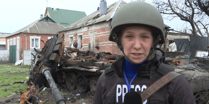 Štáb CNN Prima NEWS v Malé Rogani na Ukrajině.