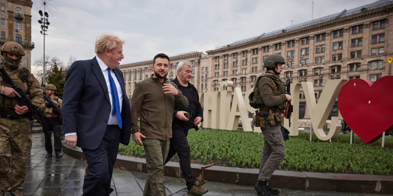 Návštěva Borise Johnsona v Kyjevě (9. 4. 2022)