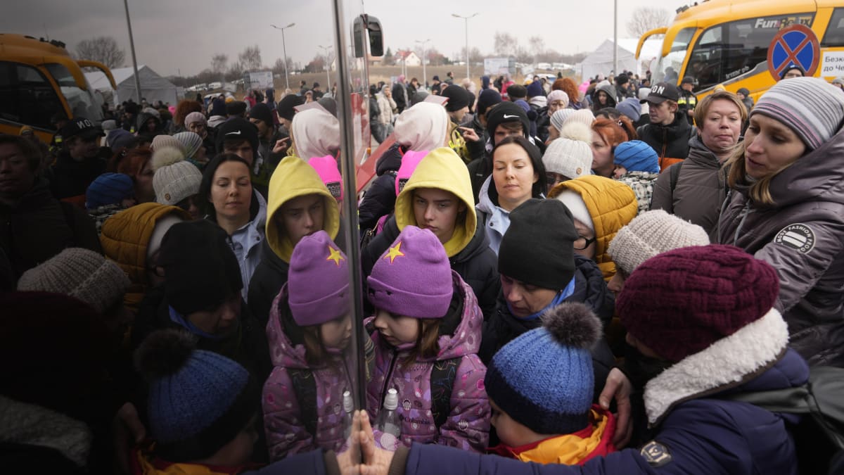 Ukrajinští uprchlíci na polsko-ukrajinských hranicích