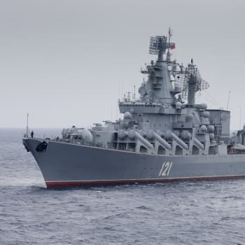 Ruský křižník Moskva v akci