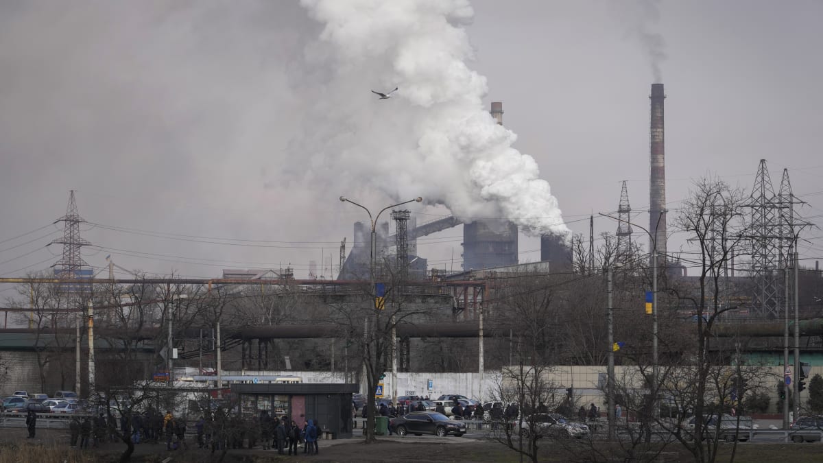 Železárny a ocelárny Azovstal v ukrajinském městě Mariupol (23. února)