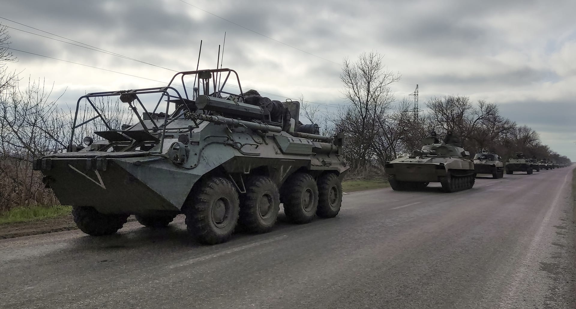 Ruský konvoj mířící na Mariupol