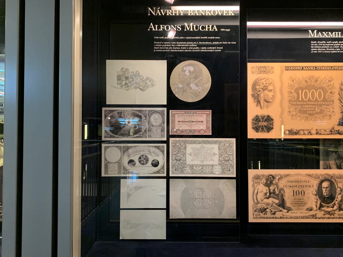 Výstava československých bankovek v expozici České národní banky