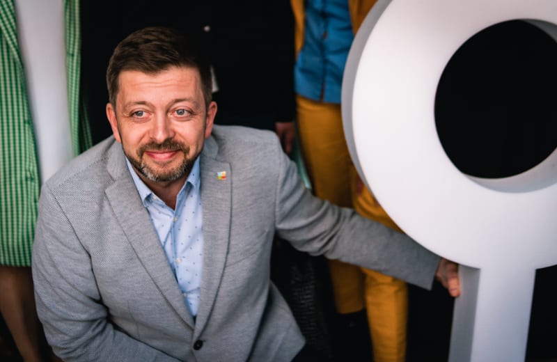 Ministr vnitra Vít Rakušan na zahájení kampaně hnutí STAN před komunálními volbami 2022 (19.4.2022)