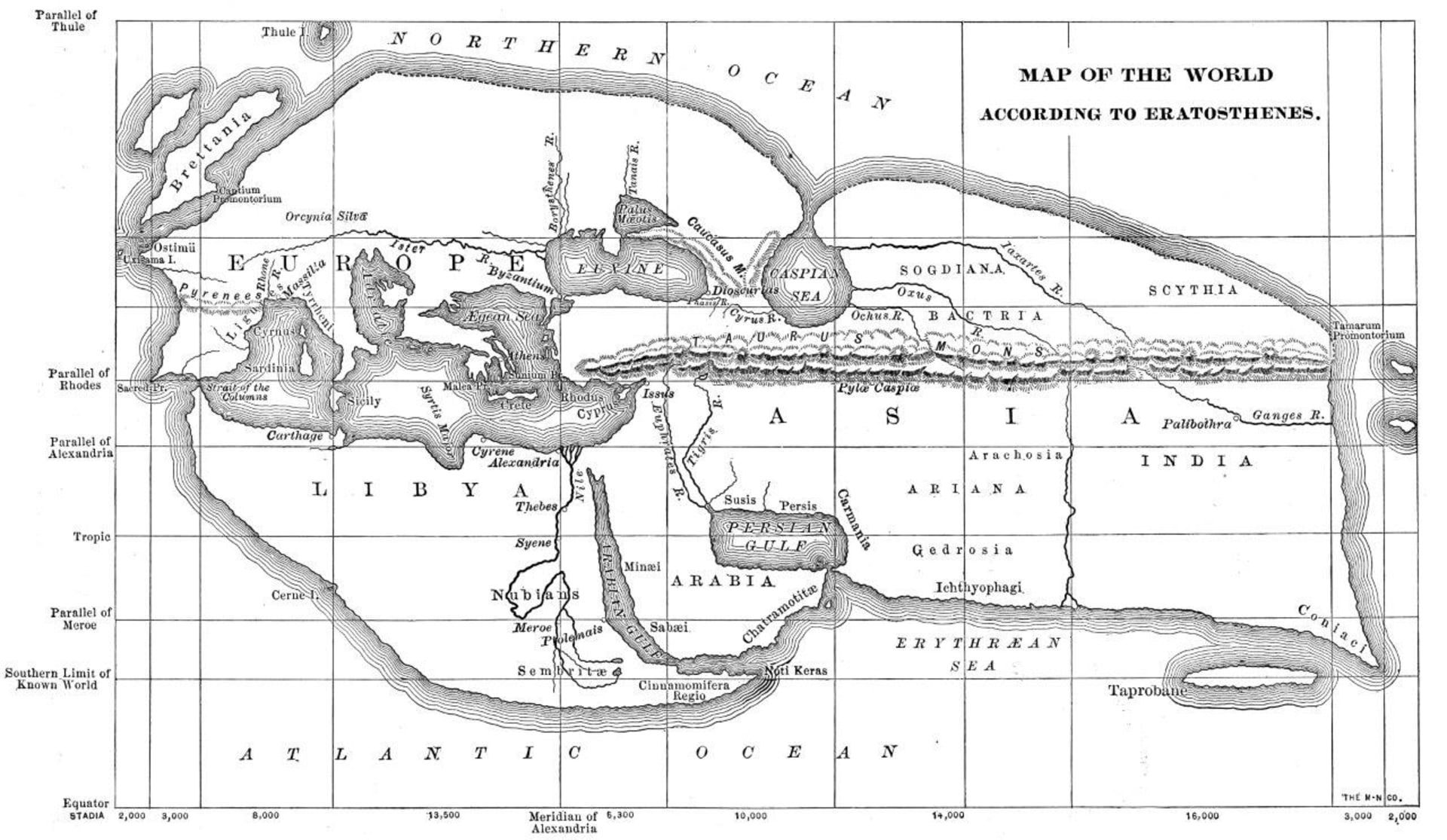 mapa Eratosthenés