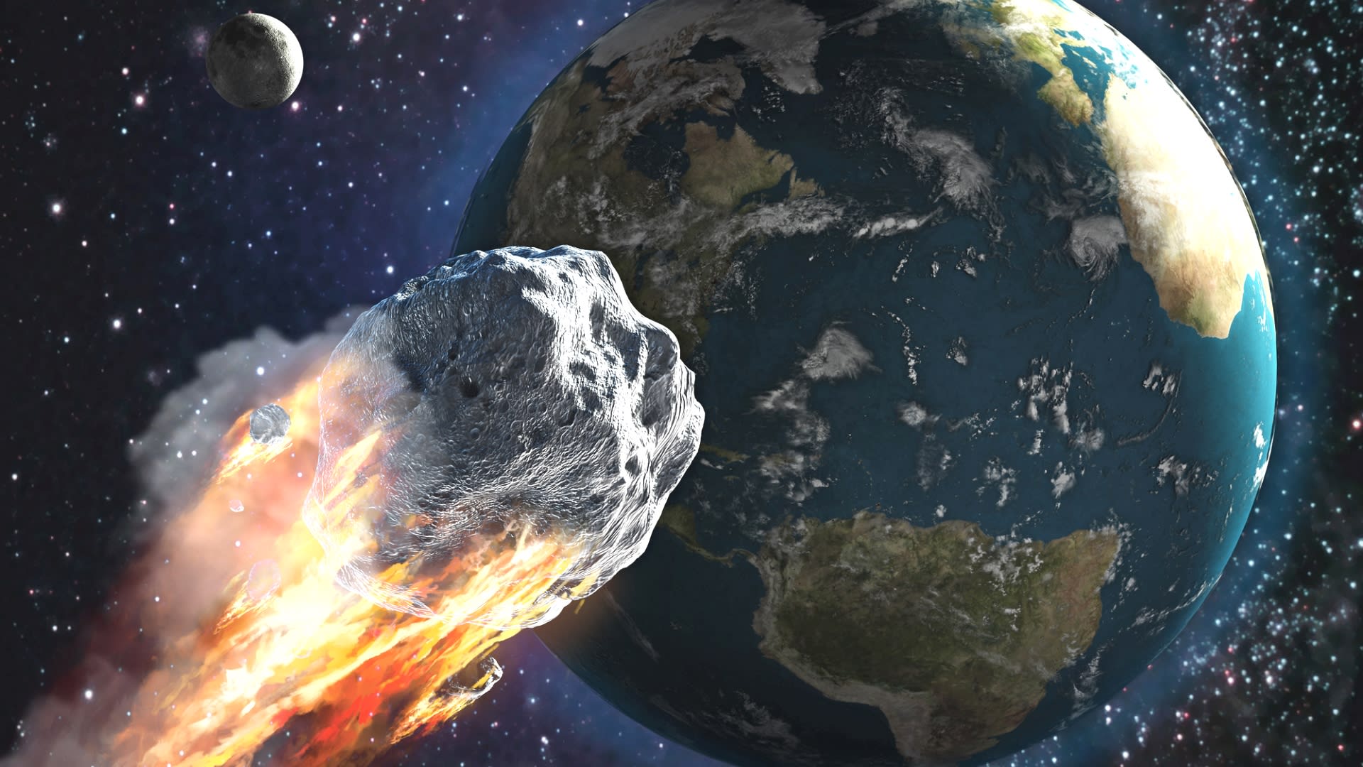 Asteroid letící kolem Země