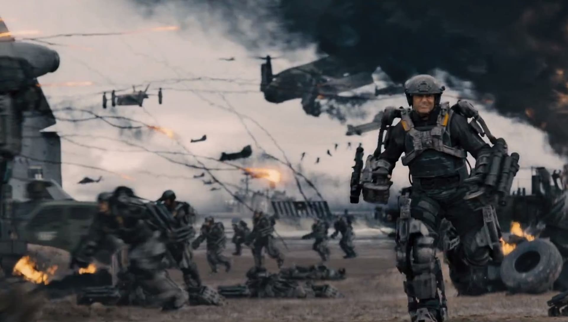 Exoskelet Toma Cruise ve filmu Na hraně zítřka