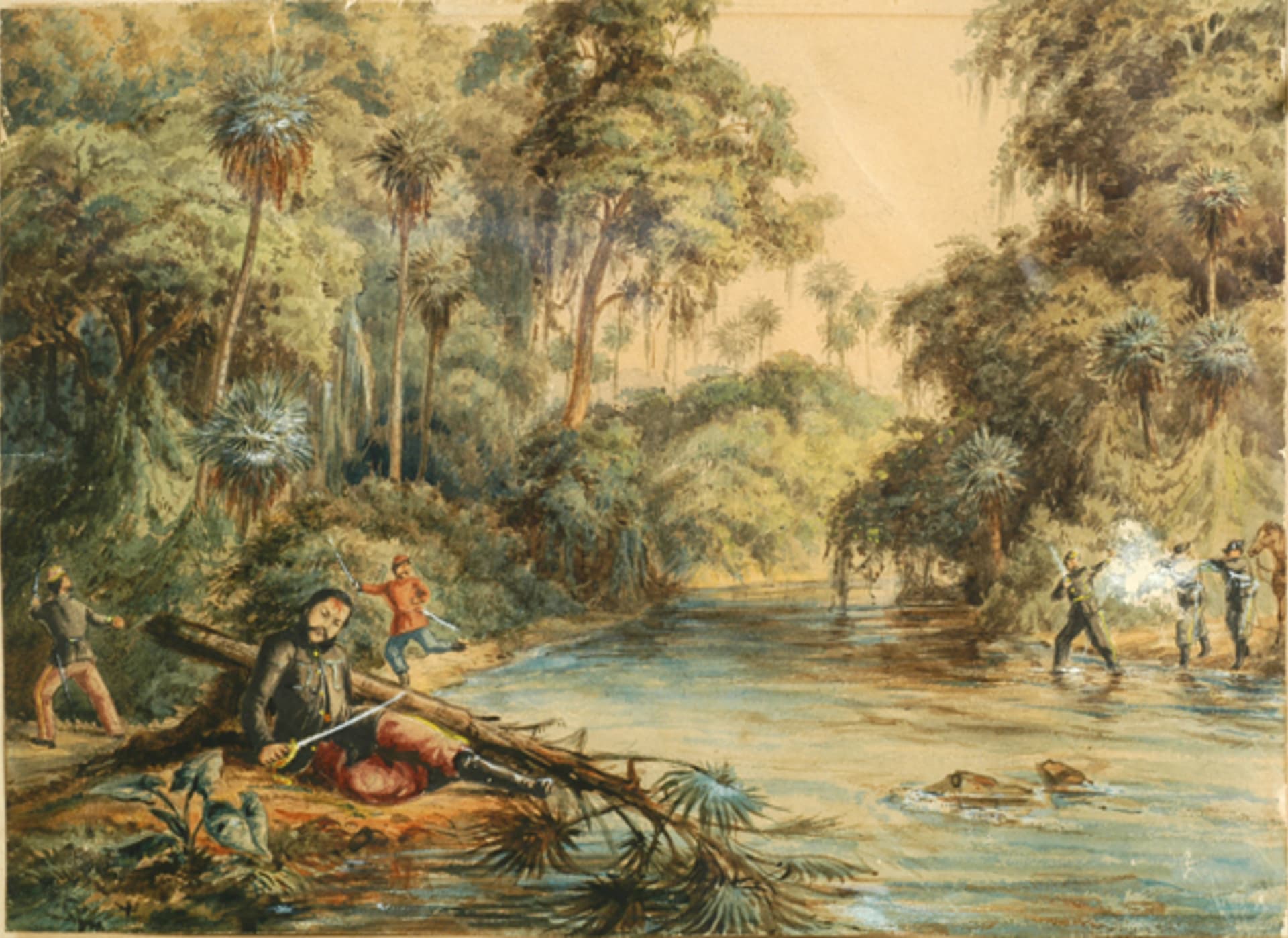 Lópezova smrt na břehu říčky Aquidabán 1. března 1870