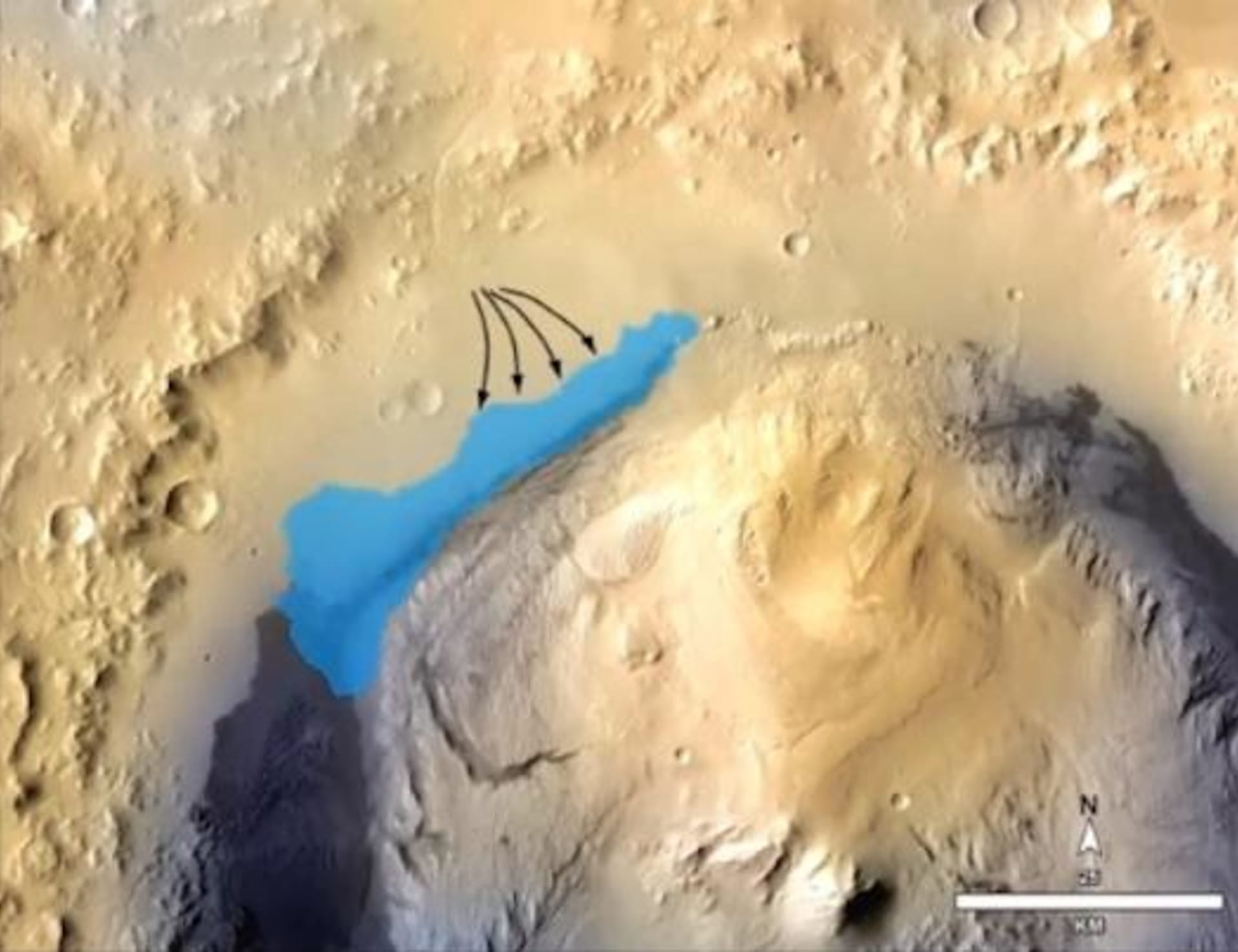 Rekonstrukce jezera na Marsu