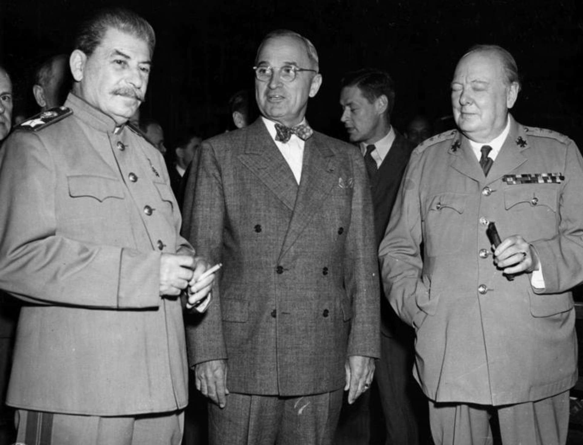 Stalin, Truman a Churchill těsně před zahájením Postupimské konference