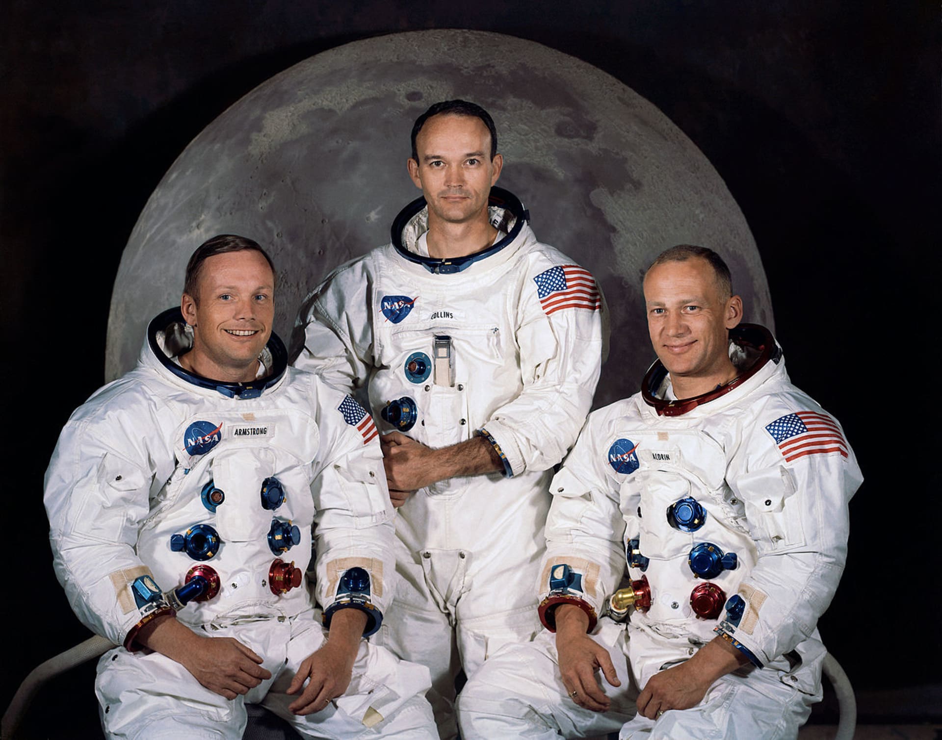 Posádla Apolla 11 - zleva Armstrong, Collins a Aldrin