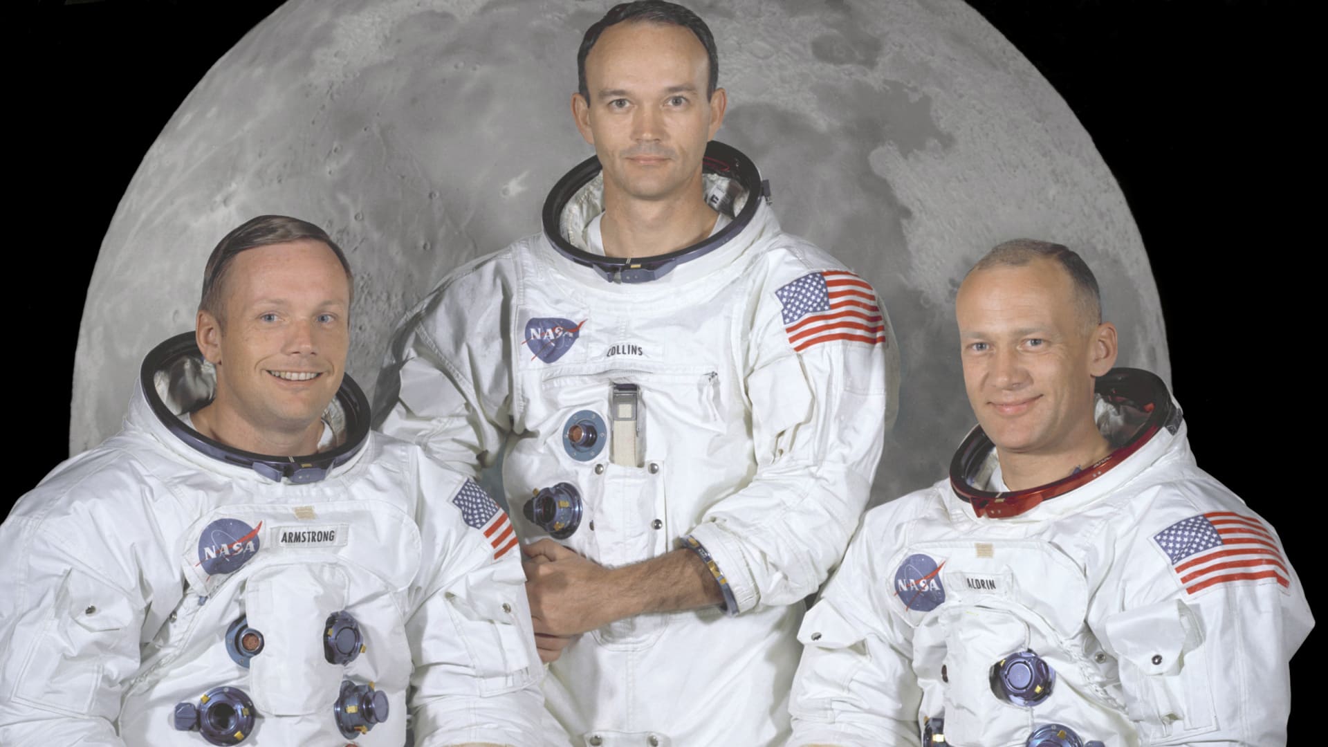 Hlavní posádka Apollo 11  (zleva: Armstrong, Collins a Aldrin)