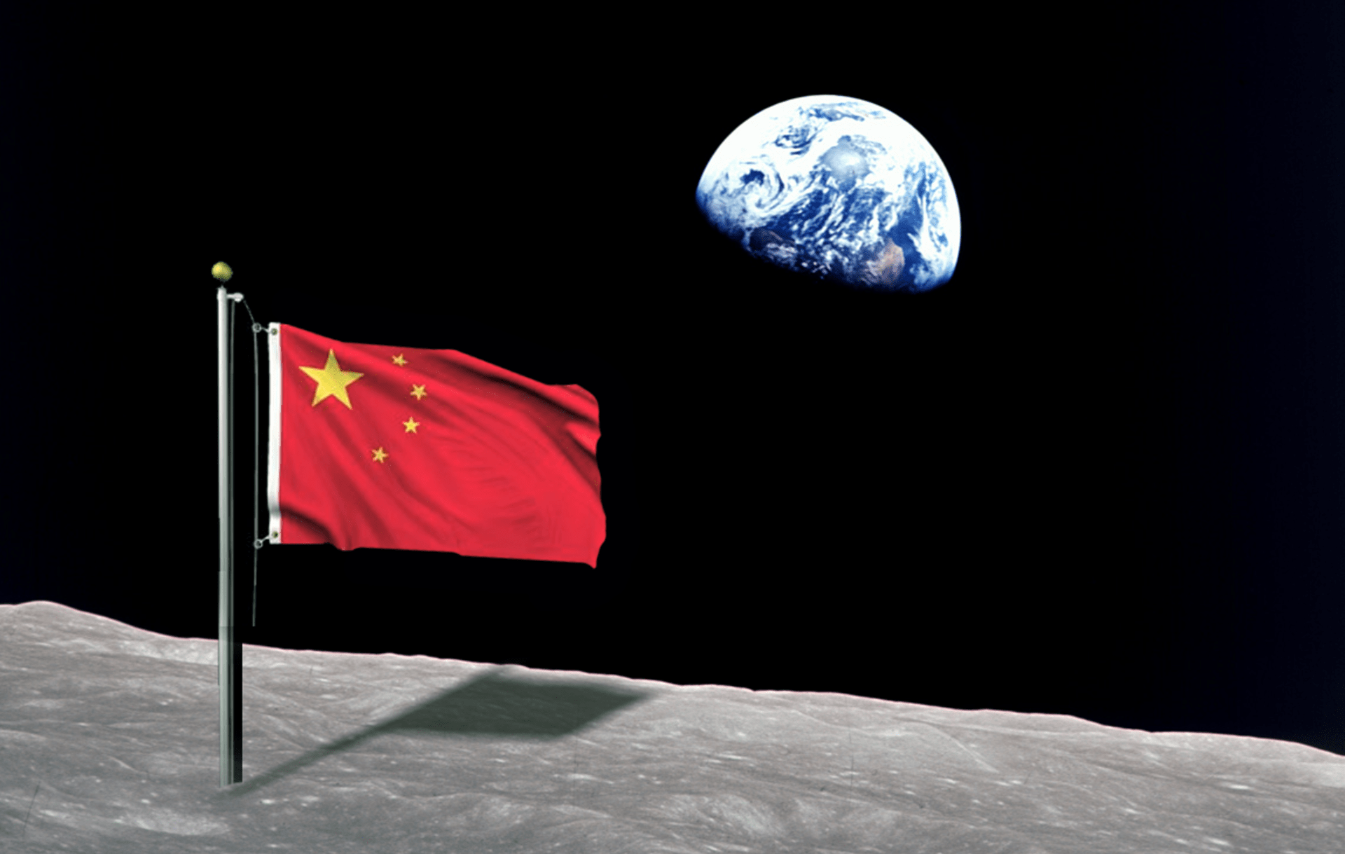 Čínská vlajka na Měsíci