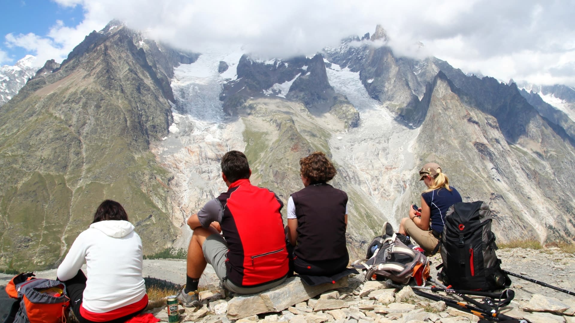 Pohled na Mont Blanc z italské strany