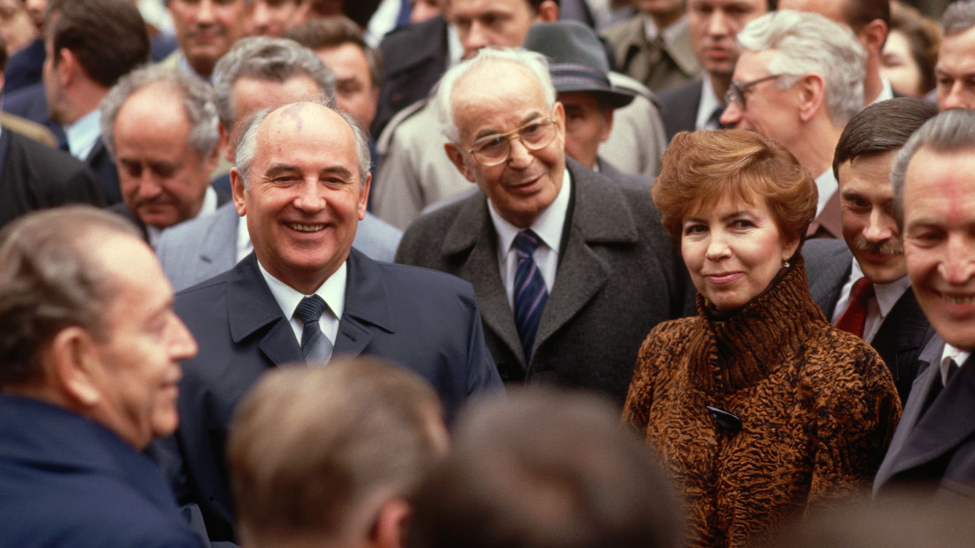 Gustáv Husák s manžely Gorbačovovými