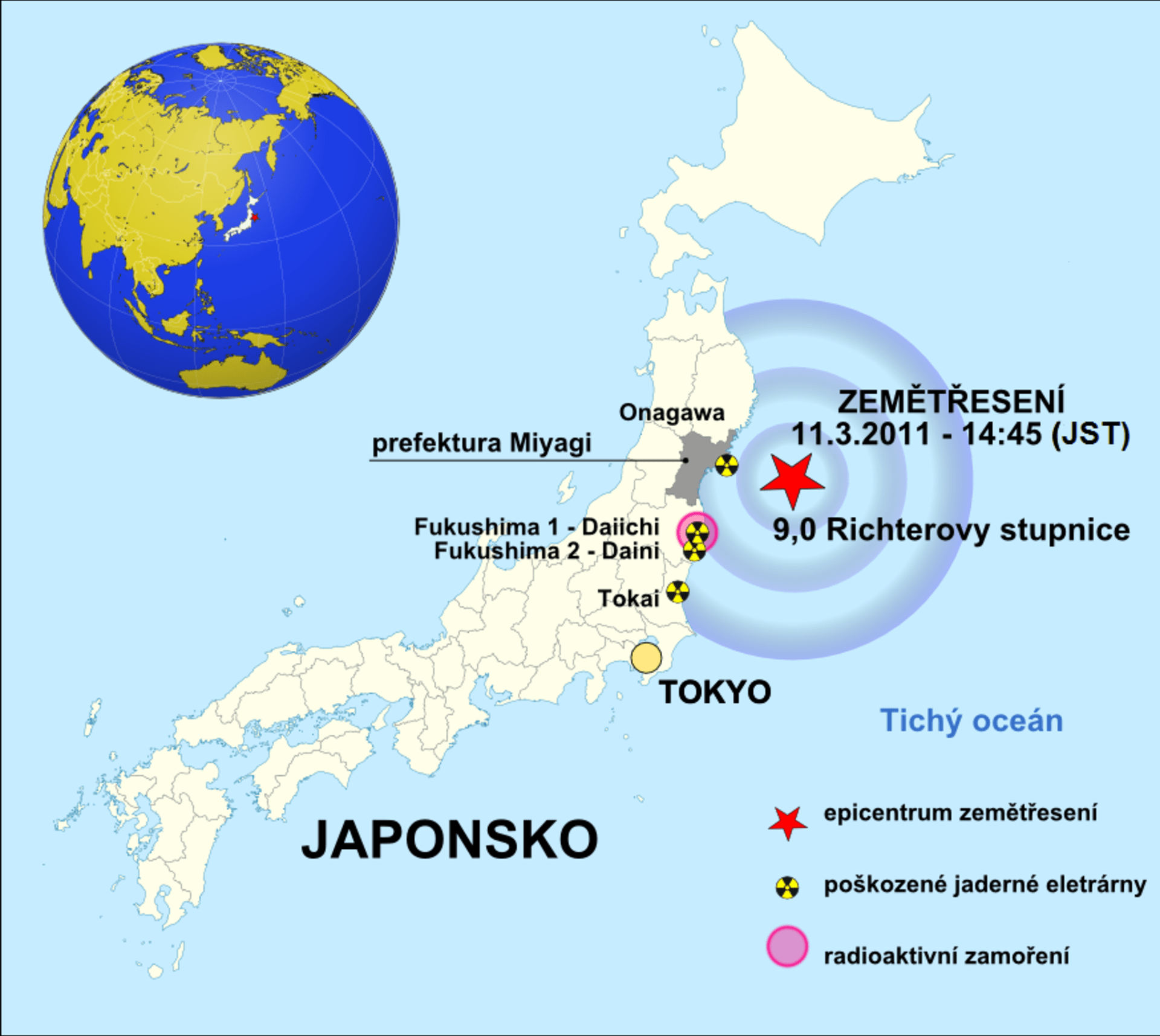 Japonsko - zemětřesení