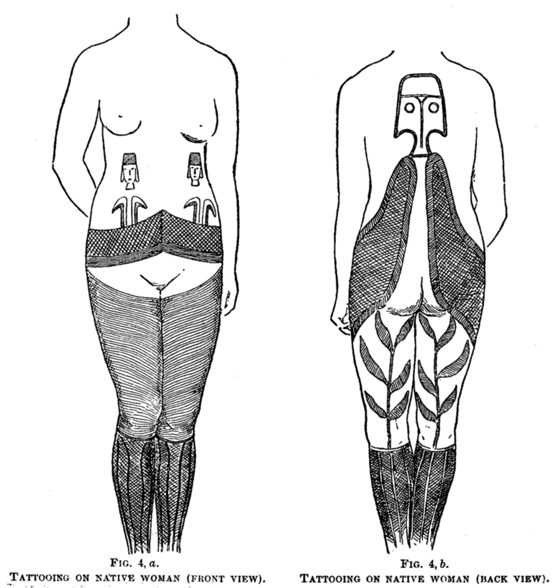 Tetování na těle ženy z Velikonočních ostrovů