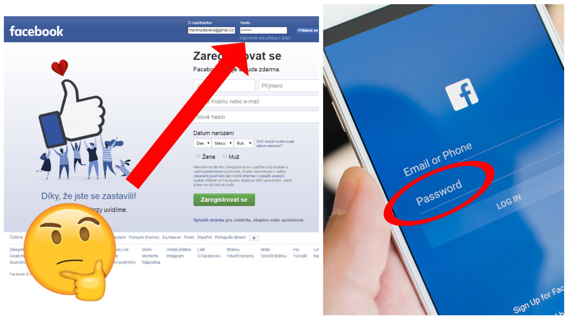 Na Facebook se jde přihlásit, i když zadáte špatné heslo. Jak to funguje?