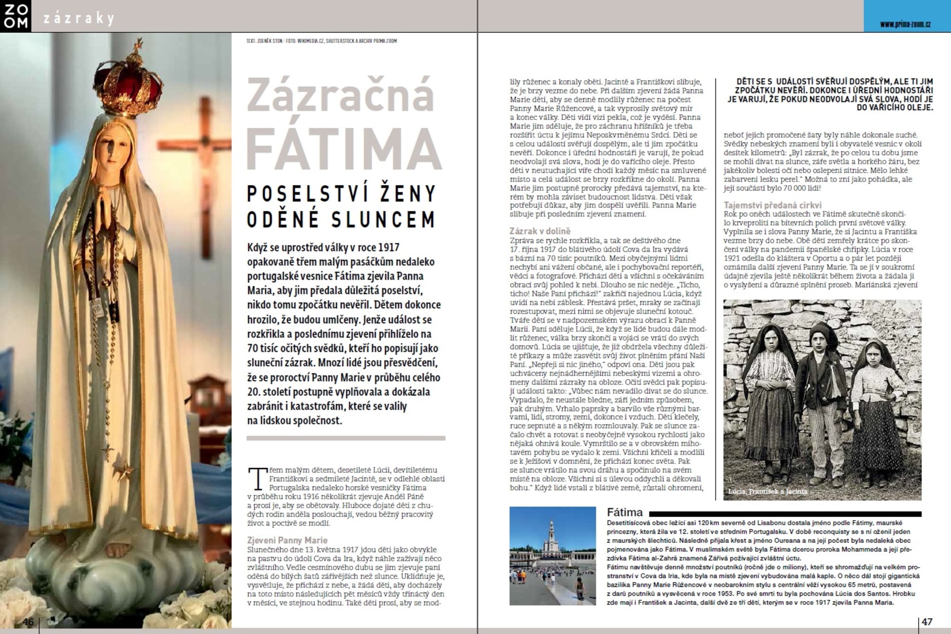 Zázrak z Fátimy a časopis Prima ZOOM