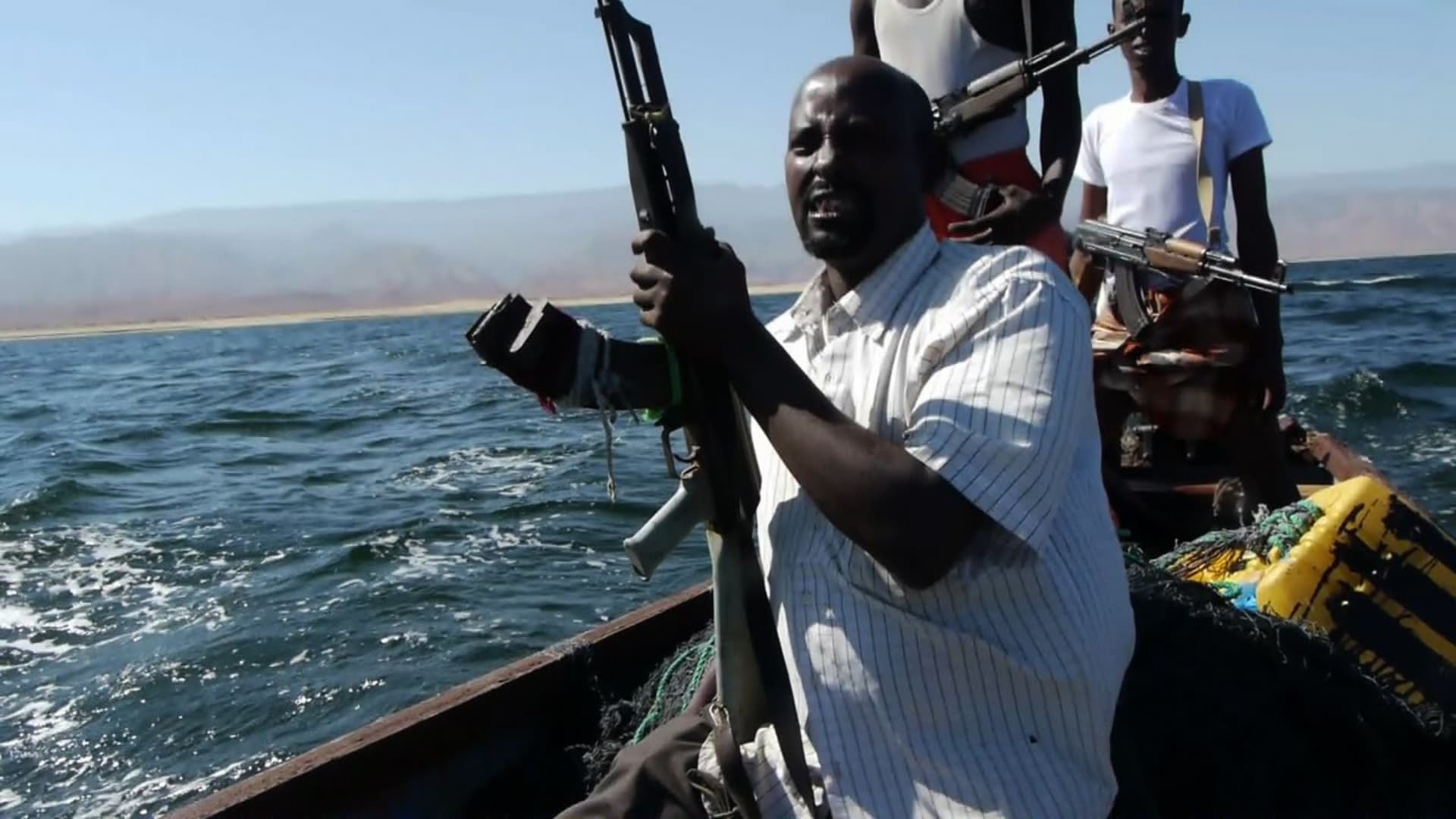 Somálští piráti ve člunu
