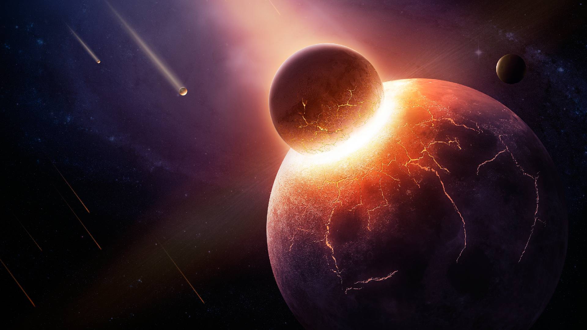 Ke srážce planety Theis se Zemí mělo dojít před miliardami let