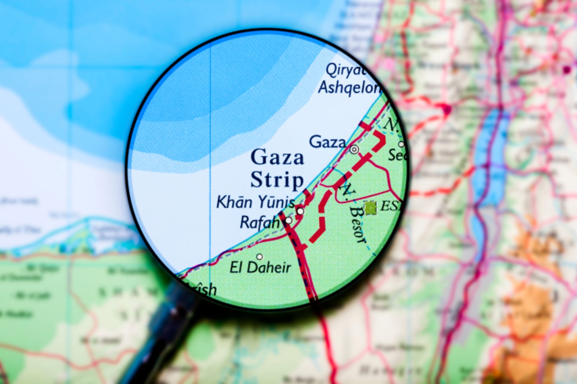 Pásmo Gaza - mapa