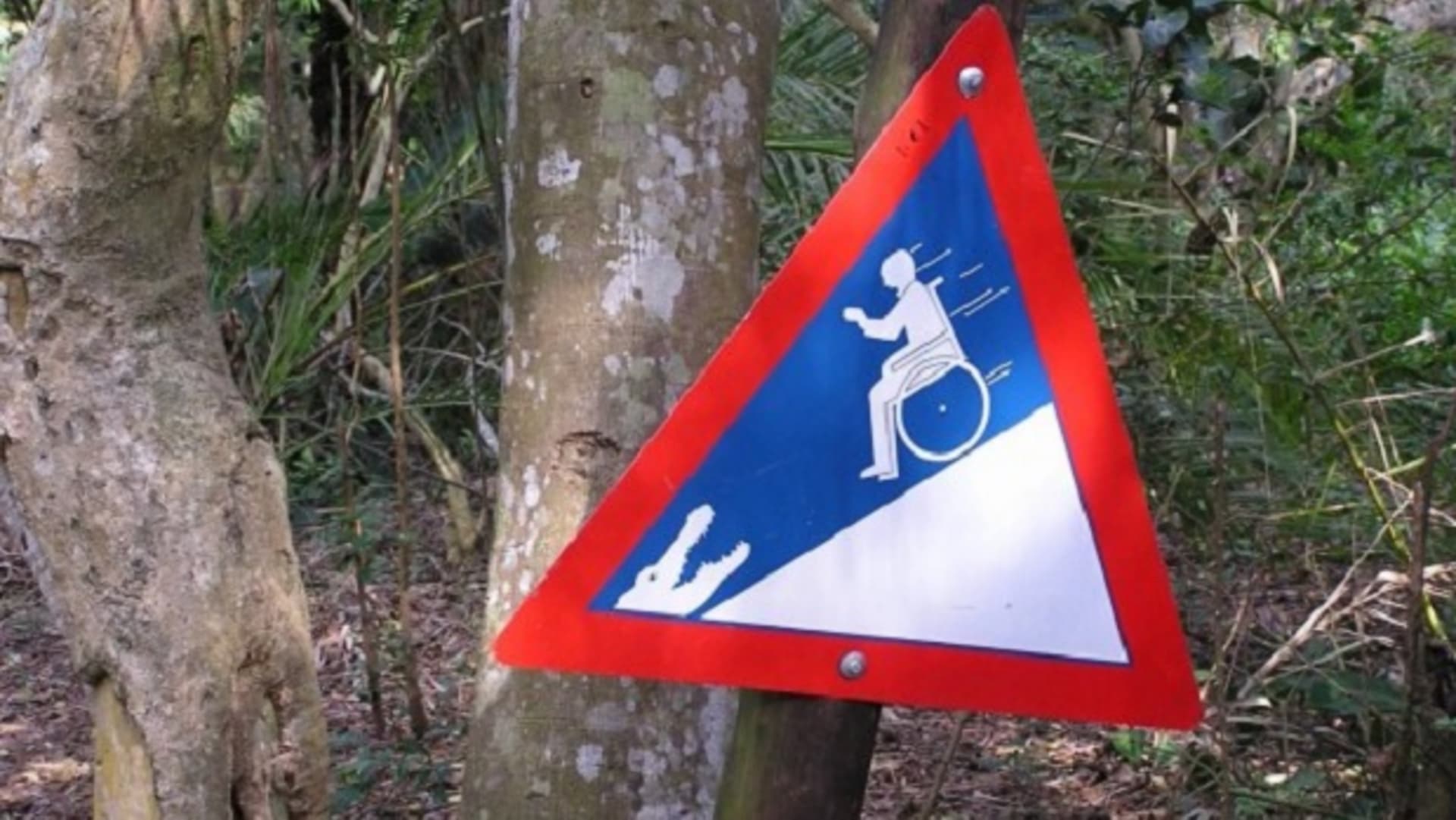 Jihoafrický národní park St. Lucia - varování pro invalidy je velmi explicitní...