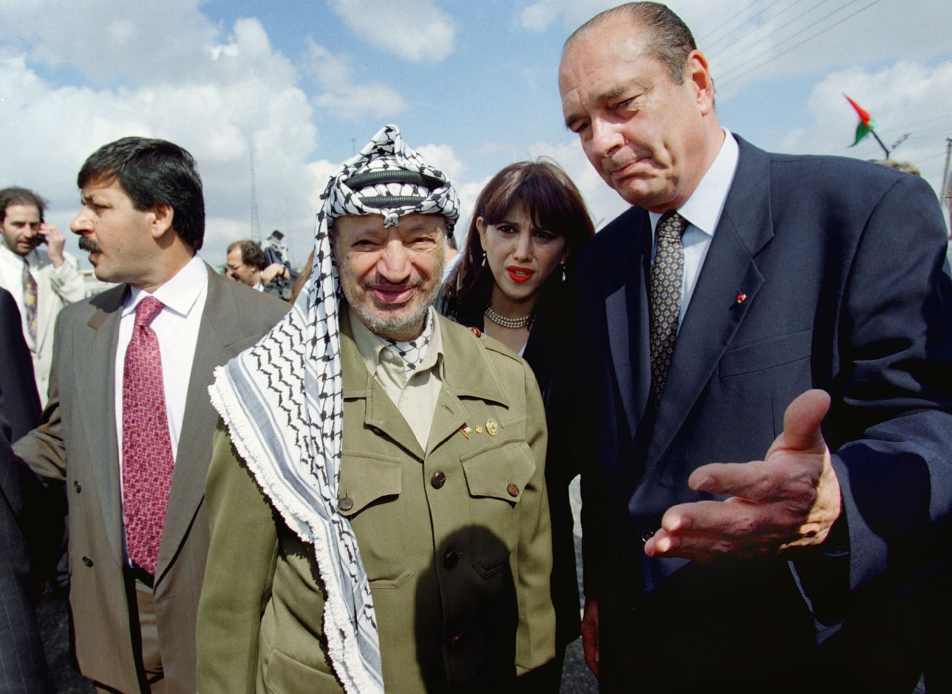 Jacques Chirac a Jásir Arafat