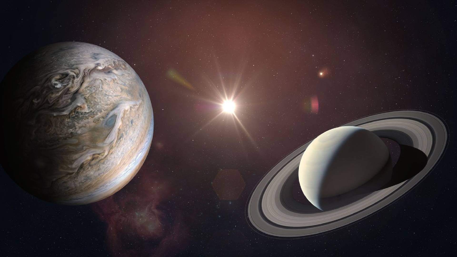 Jupiter a Saturn se k sobě zdánlivě přiblíží na vzdálenost pětiny průměru Měsíce