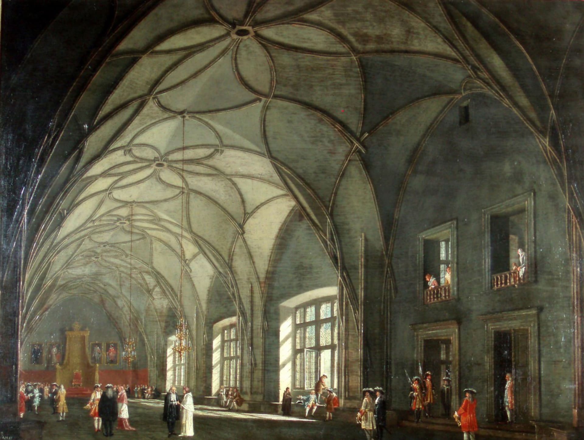 Historická podoba Vladislavského sálu Pražského hradu, nynějšího místa udílení státních vyznamenání