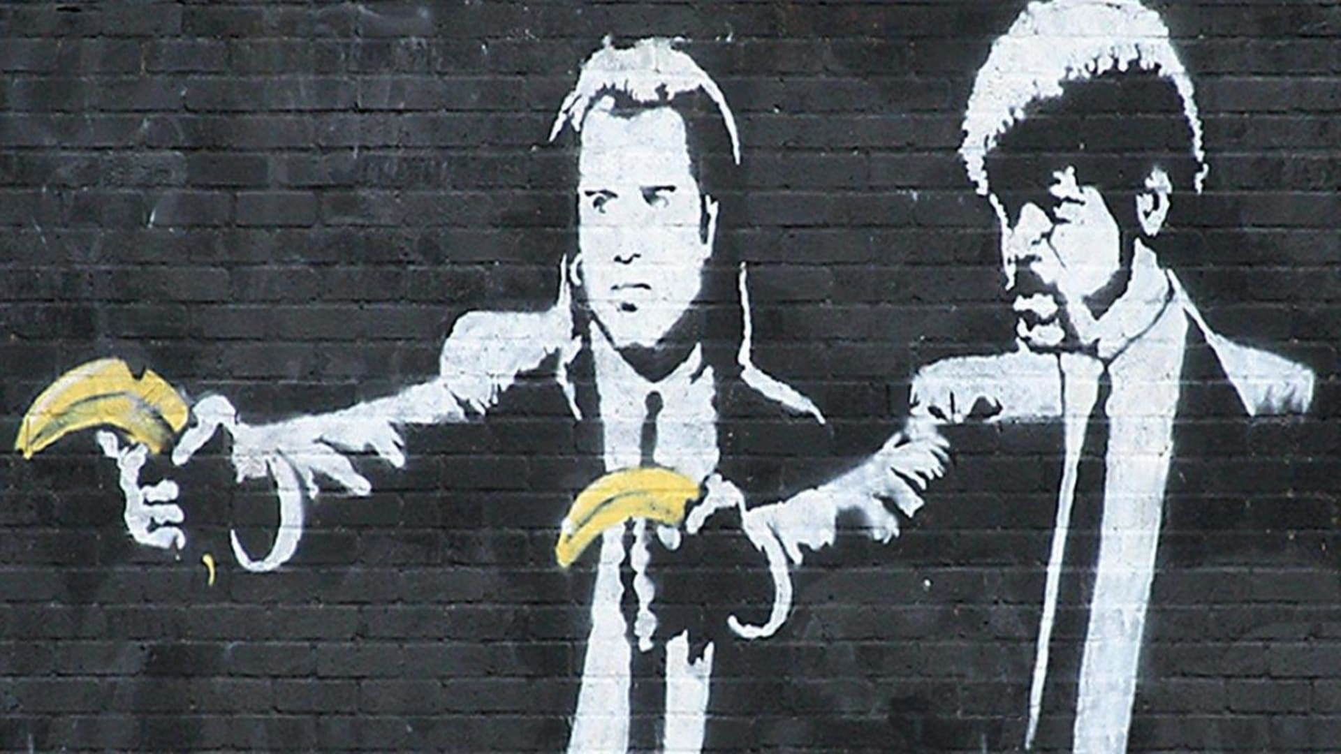 Světoznámý streetartový umělec Banksy a jedno z jeho děl