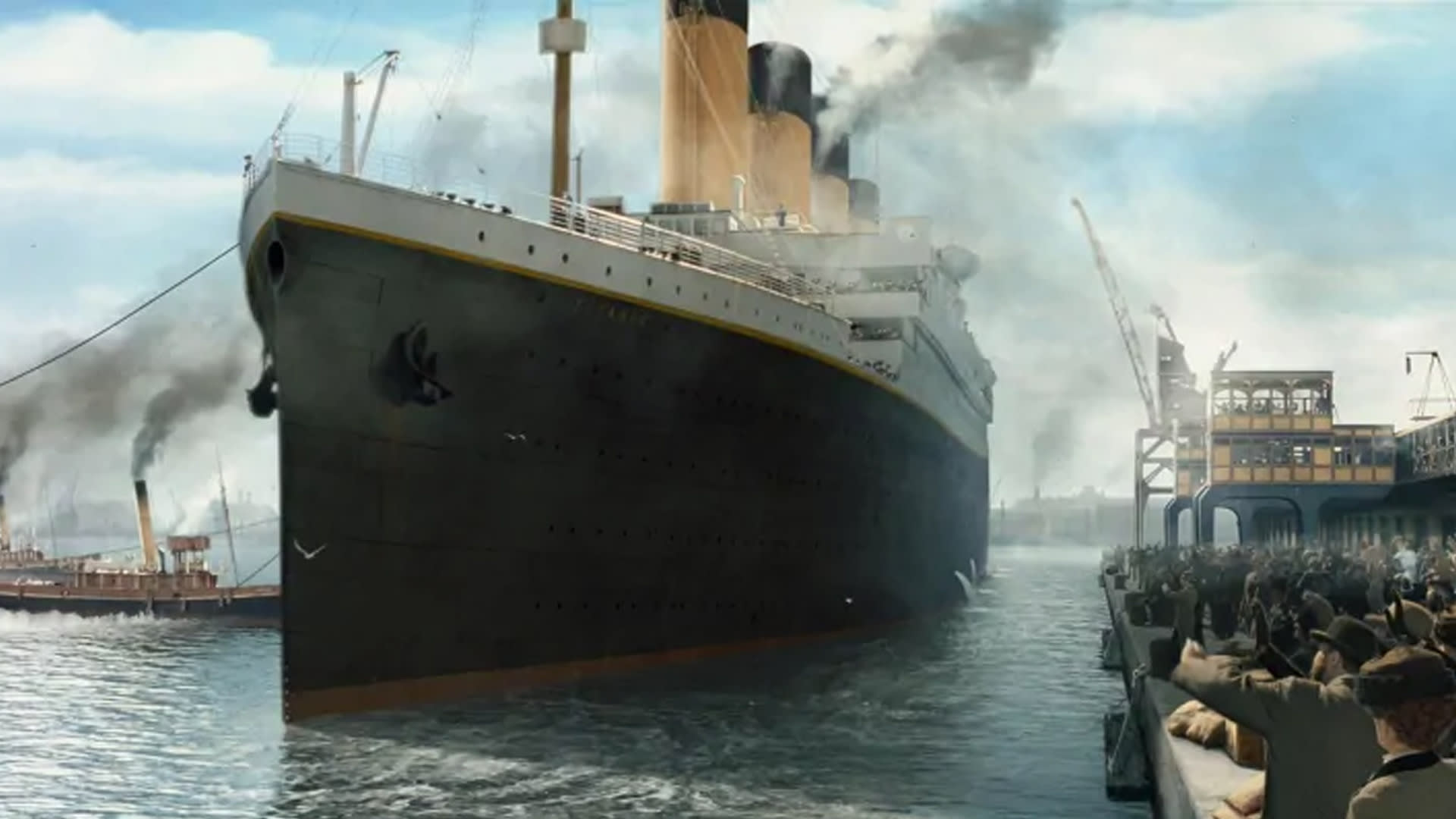 Vyplutí Titanicu ze stejnojmenného filmu Jamese Camerona