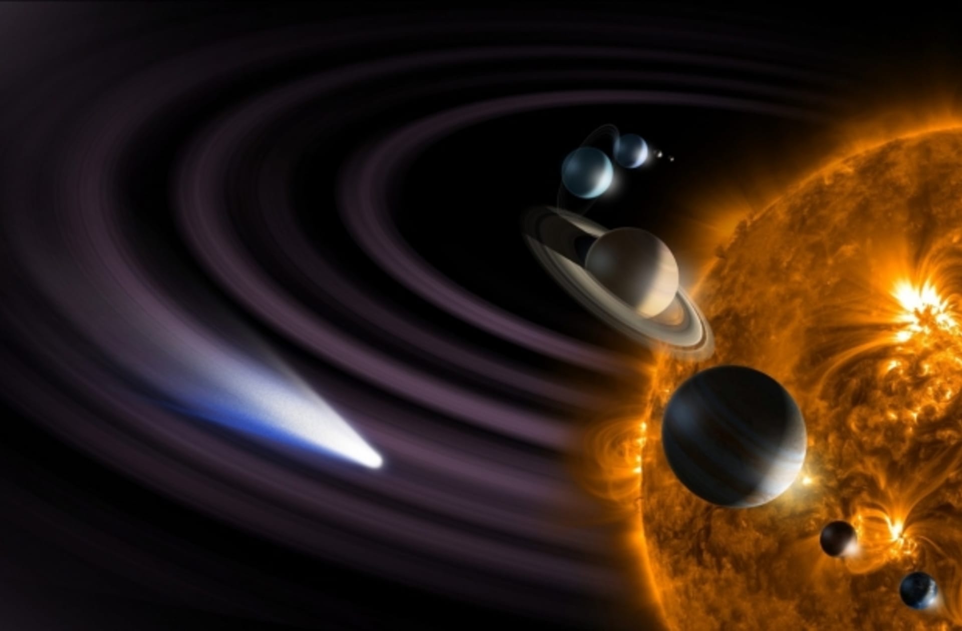Sluneční soustava s planetami